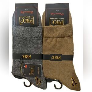 Pro Men’s 2-Pair Premium High Quality Cotton ￼Classic Dress Socks Size 41-44